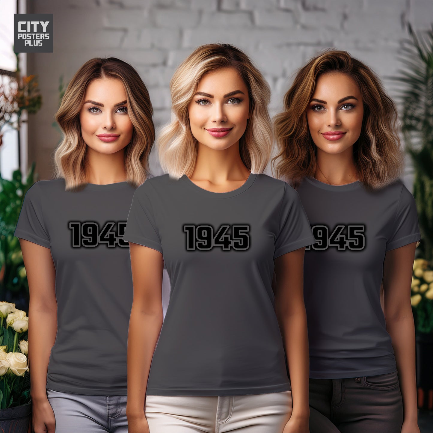 1945 Year Women T-Shirt (Charcoal Grey)