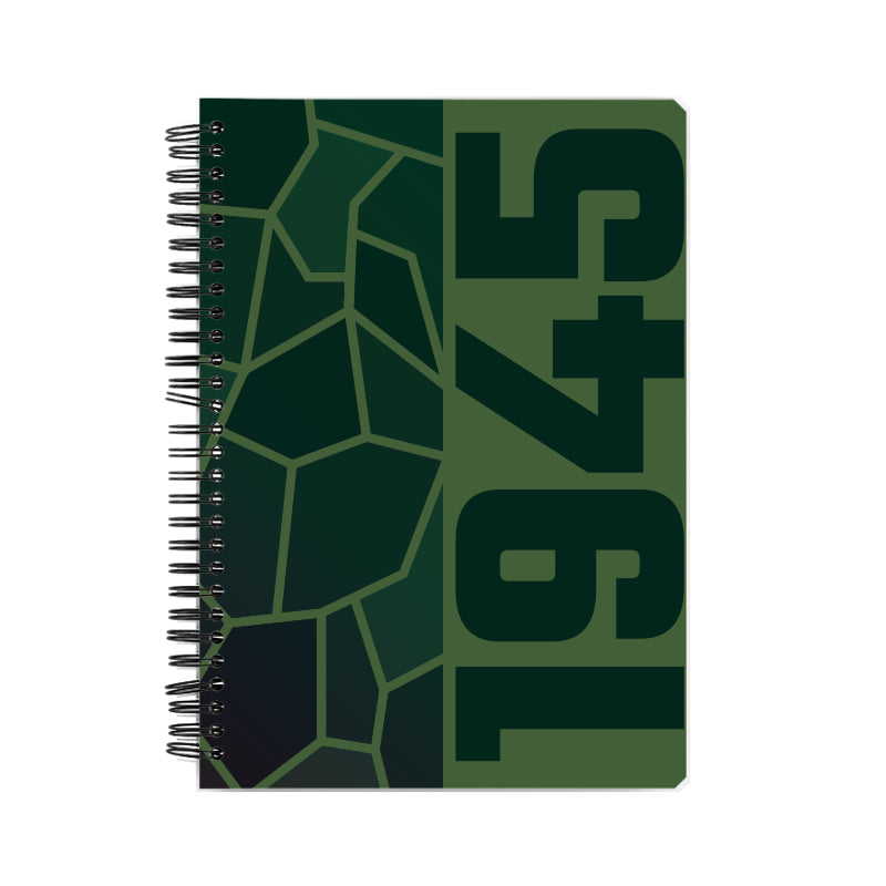 1945 Year Notebook (Olive Green, A5 Size, 100 Pages, Ruled)