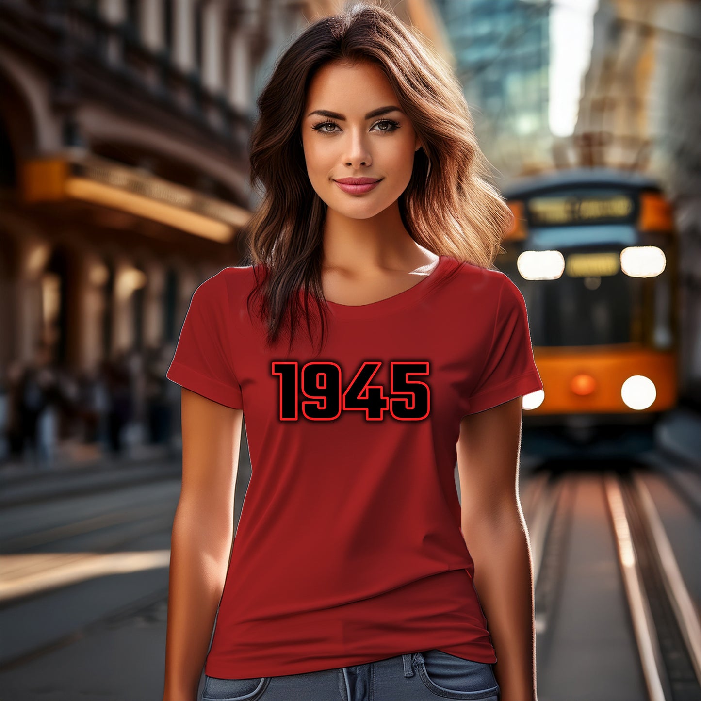 1945 Year Women T-Shirt (Red)