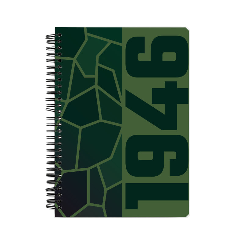 1946 Year Notebook (Olive Green, A5 Size, 100 Pages, Ruled)