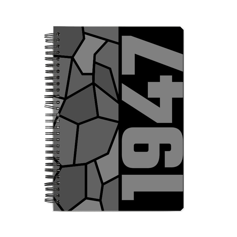 1947 Year Notebook (Black, A5 Size, 100 Pages, Ruled)