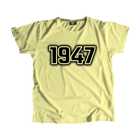 1947 Year Men Unisex T-Shirt (Butter Yellow)