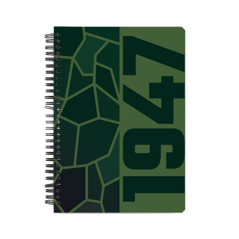 1947 Year Notebook (Olive Green, A5 Size, 100 Pages, Ruled)