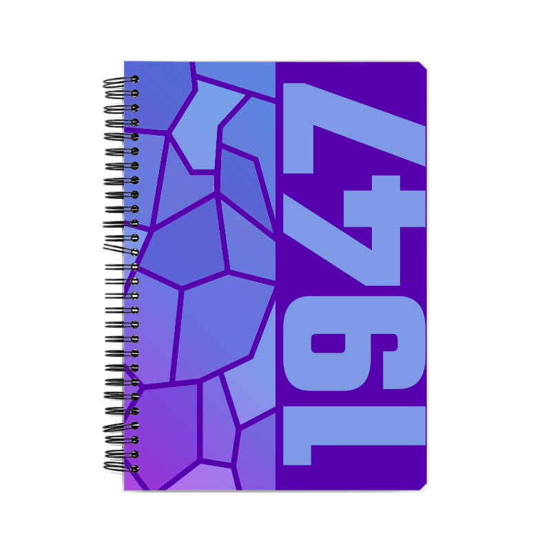 1947 Year Notebook (Purple, A5 Size, 100 Pages, Ruled)