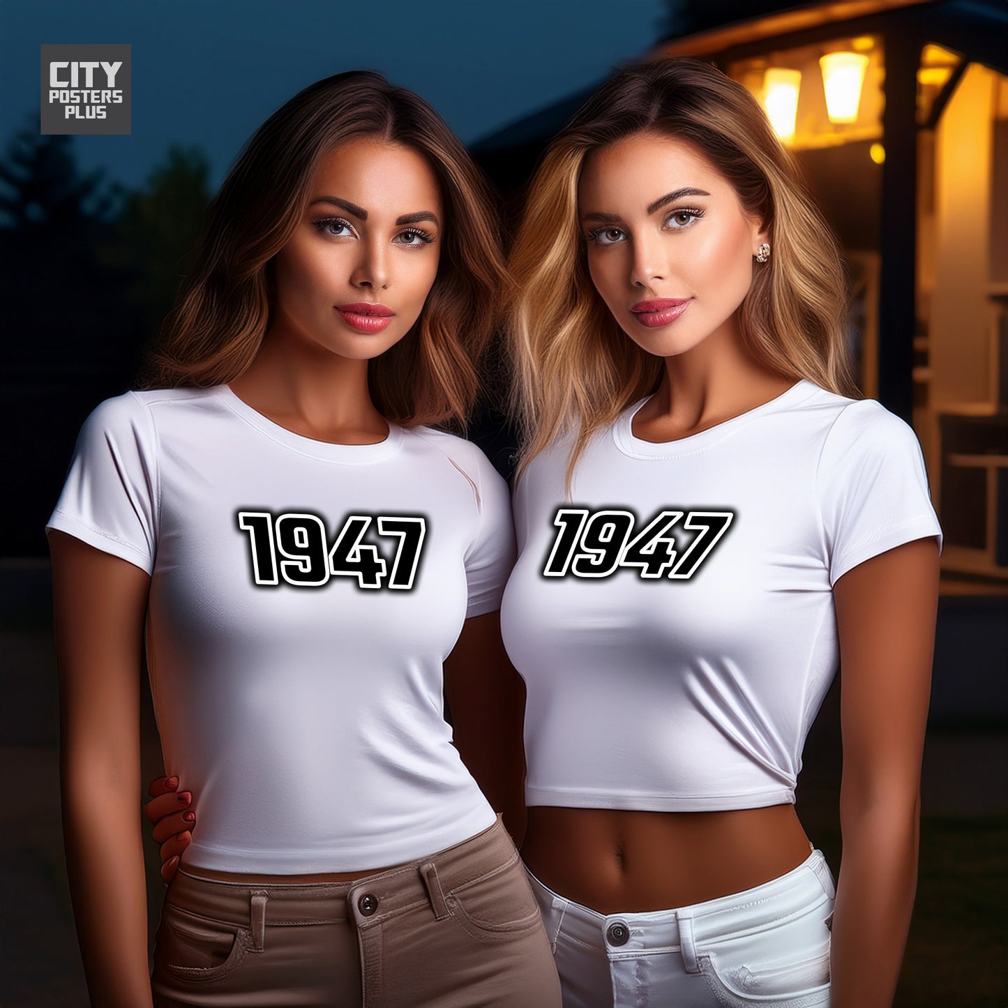 1947 Year Women Crop Top (White)