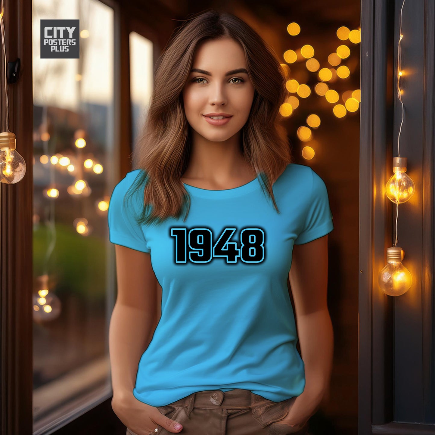 1948 Year Women T-Shirt (Sky Blue)
