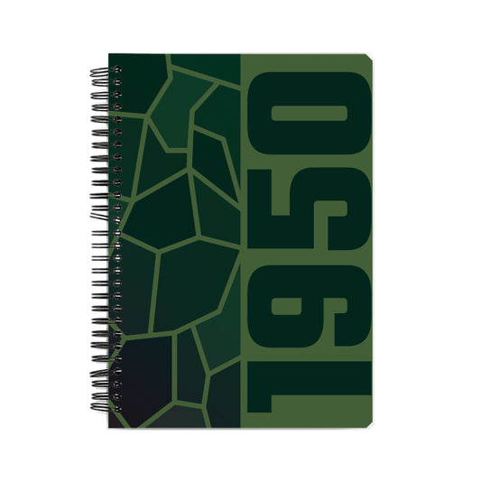 1950 Year Notebook (Olive Green, A5 Size, 100 Pages, Ruled)