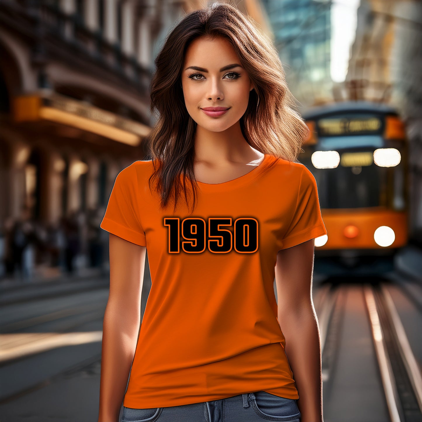 1950 Year Women T-Shirt (Orange)