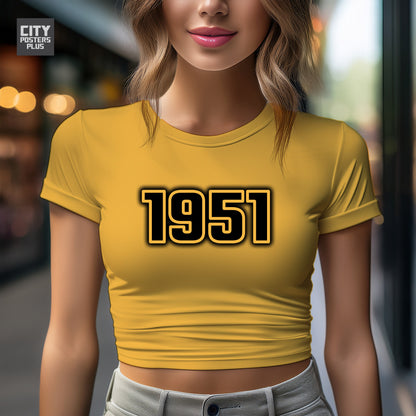 1951 Vintage Birth Year Women Crop Top | City Posters Plus