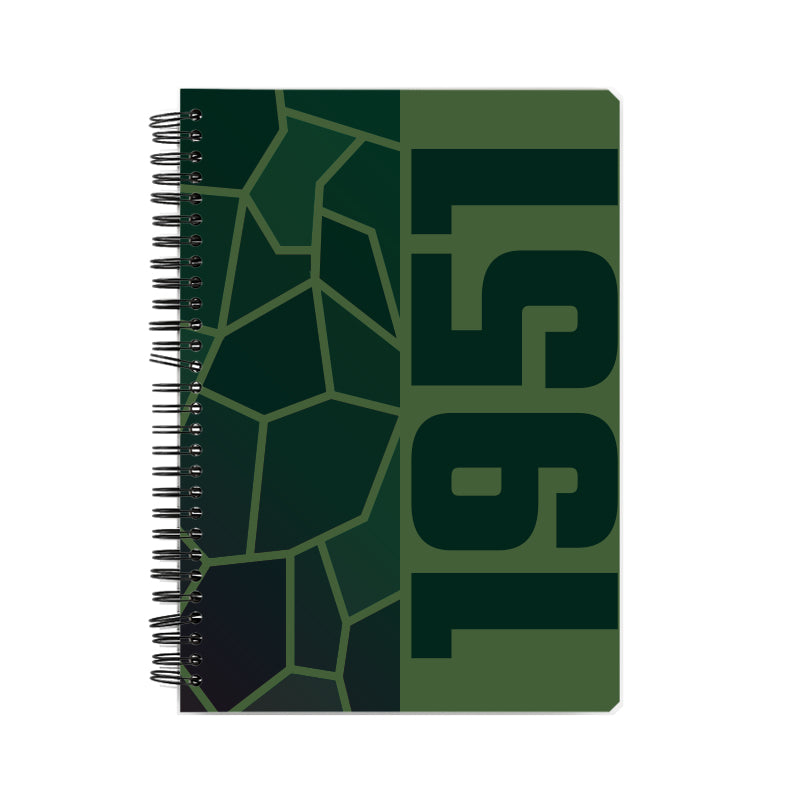 1951 Year Notebook (Olive Green, A5 Size, 100 Pages, Ruled)