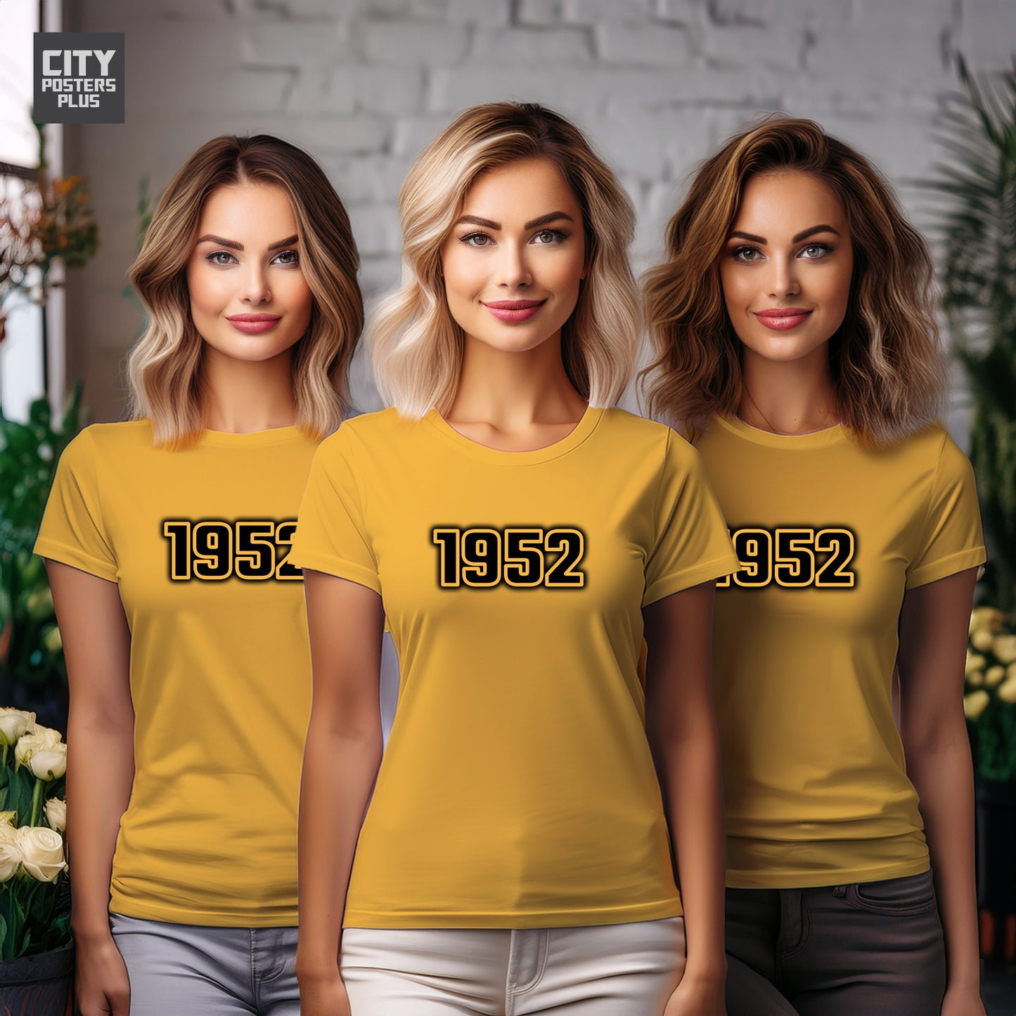 1952 Year Women T-Shirt (Golden Yellow)