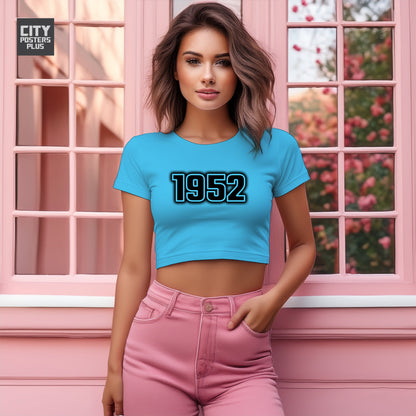 1952 Women Crop Top | Vintage Birth Year Shirt | City Posters Plus
