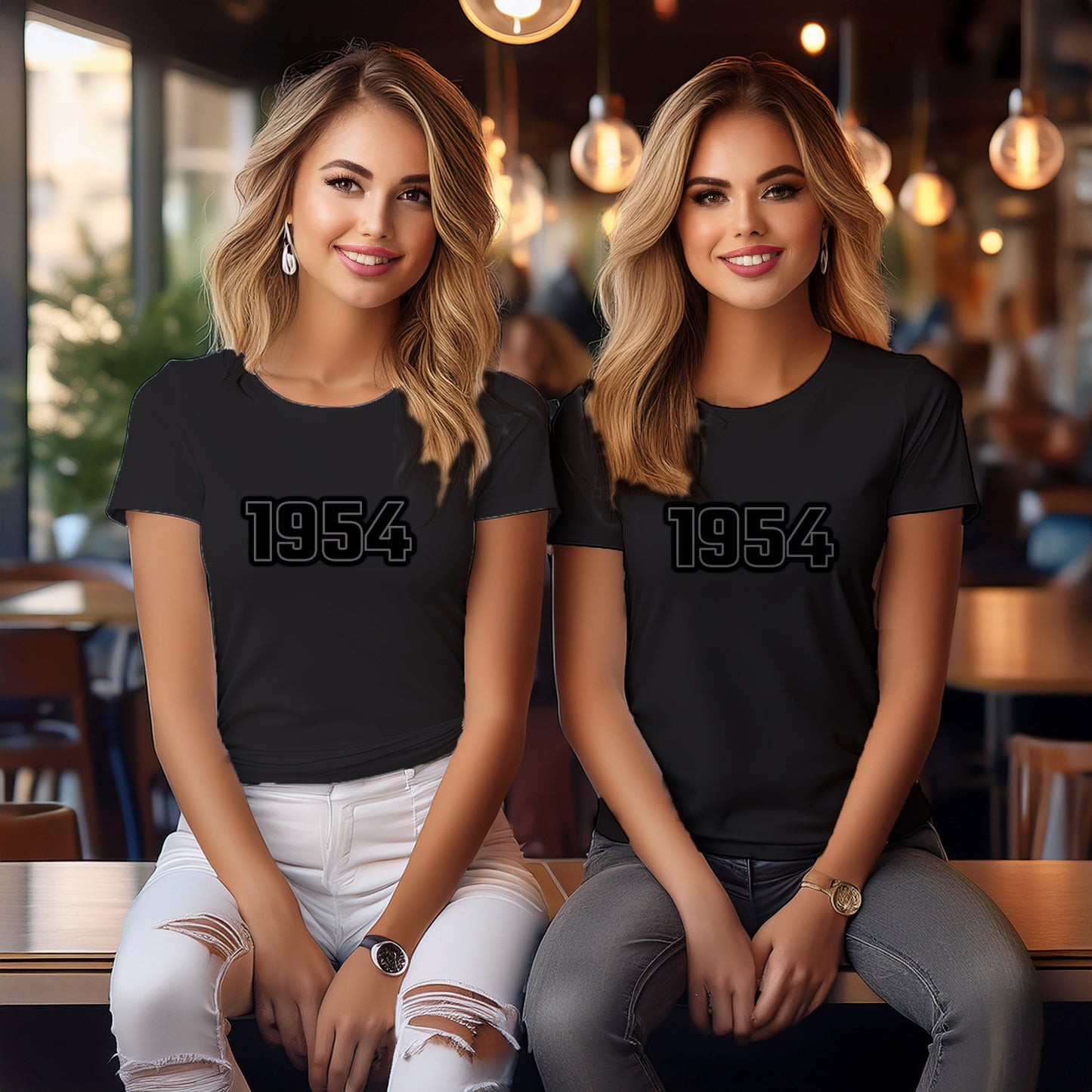 1954 Year Women T-Shirt (Black)