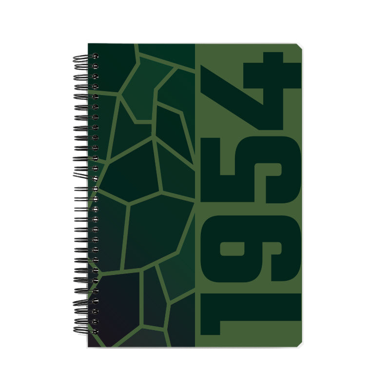 1954 Year Notebook (Olive Green, A5 Size, 100 Pages, Ruled)