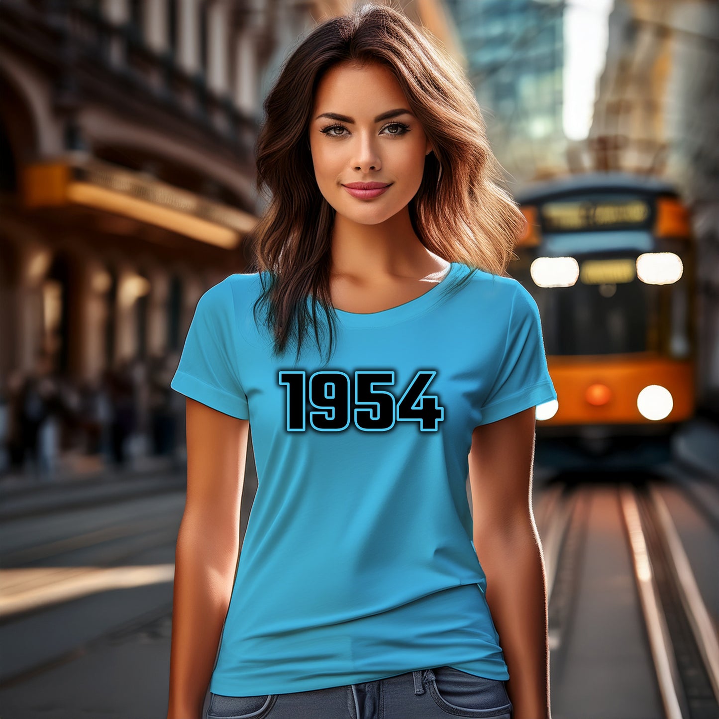 1954 Year Women T-Shirt (Sky Blue)