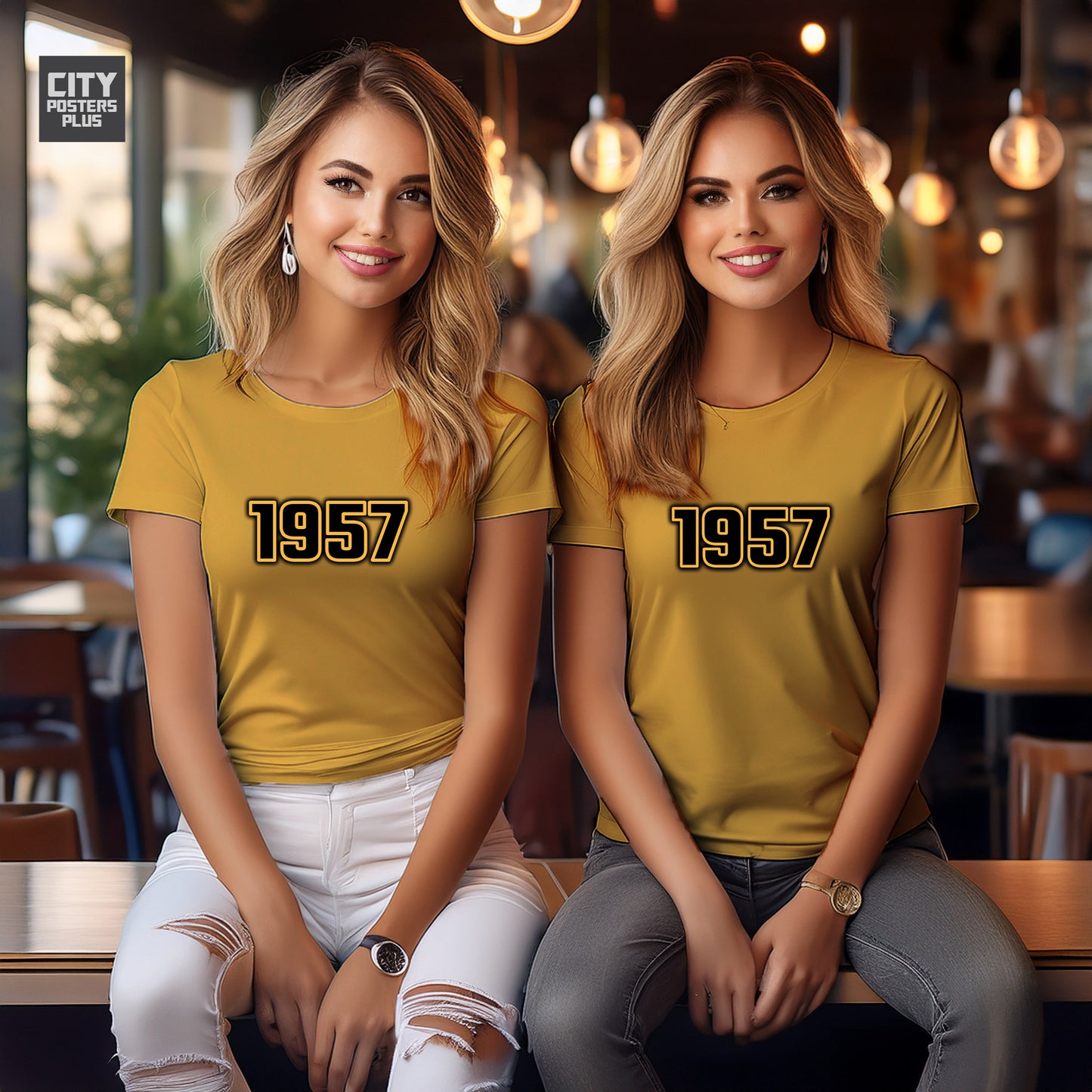 1957 Year Women T-Shirt (Golden Yellow)