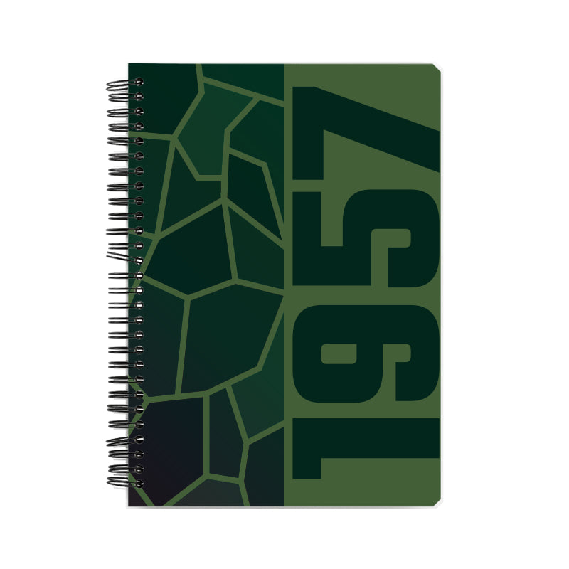 1957 Year Notebook (Olive Green, A5 Size, 100 Pages, Ruled)