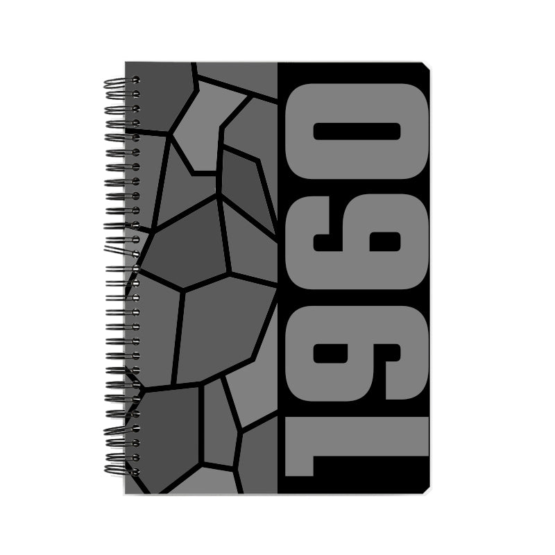 1960 Year Notebook (Black, A5 Size, 100 Pages, Ruled)