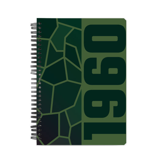 1960 Year Notebook (Olive Green, A5 Size, 100 Pages, Ruled)