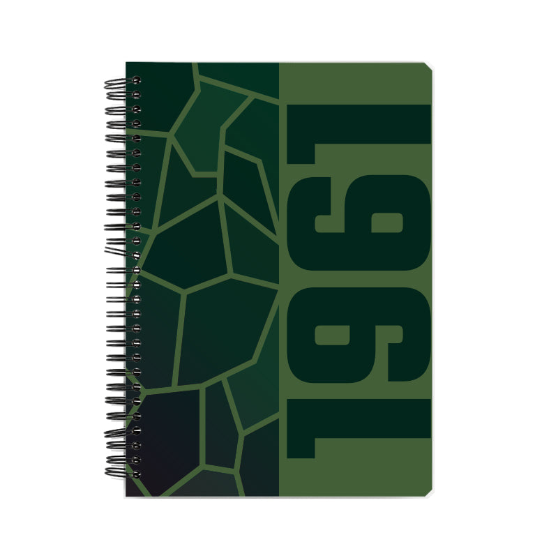 1961 Year Notebook (Olive Green, A5 Size, 100 Pages, Ruled)