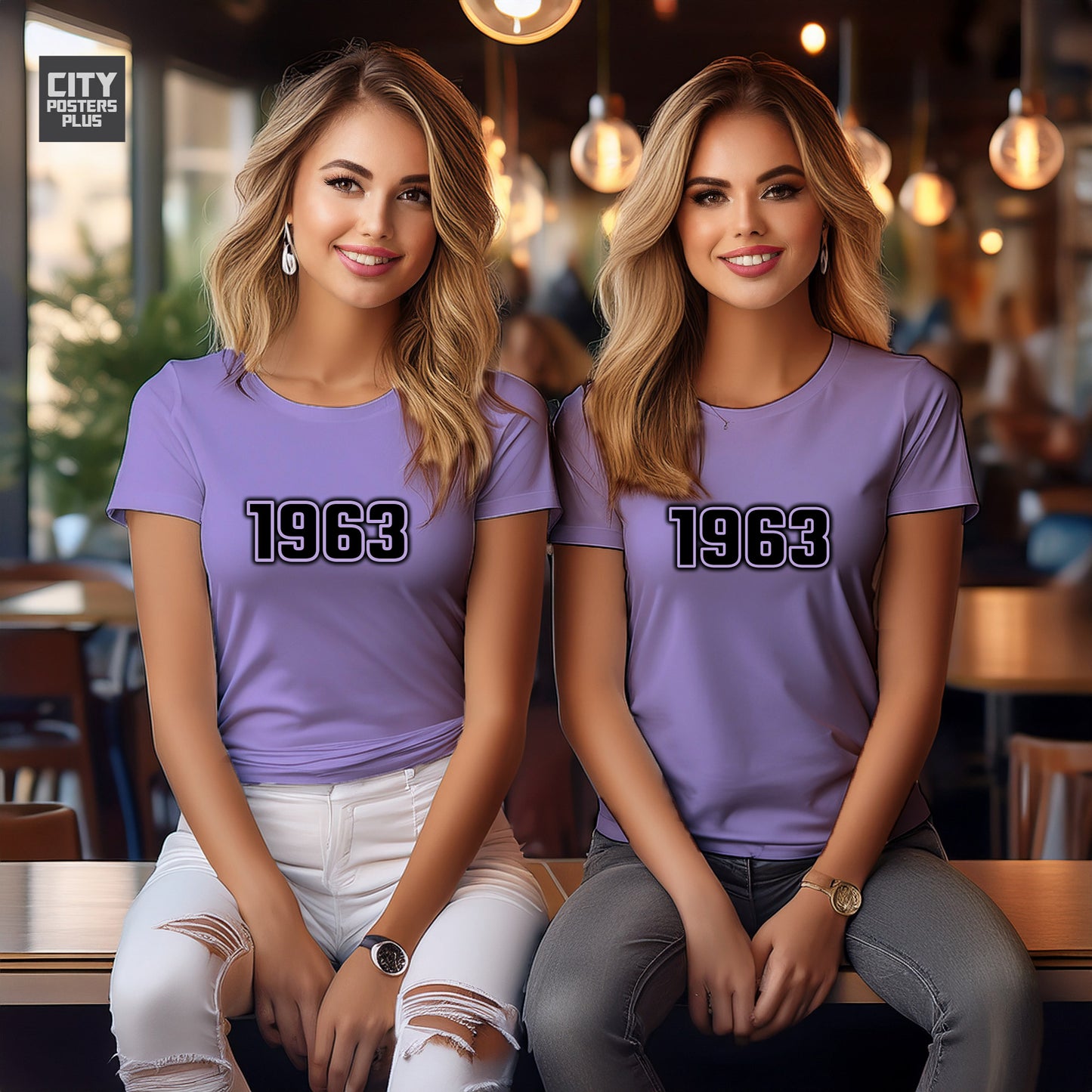 1963 Year Women T-Shirt (Iris Lavender)
