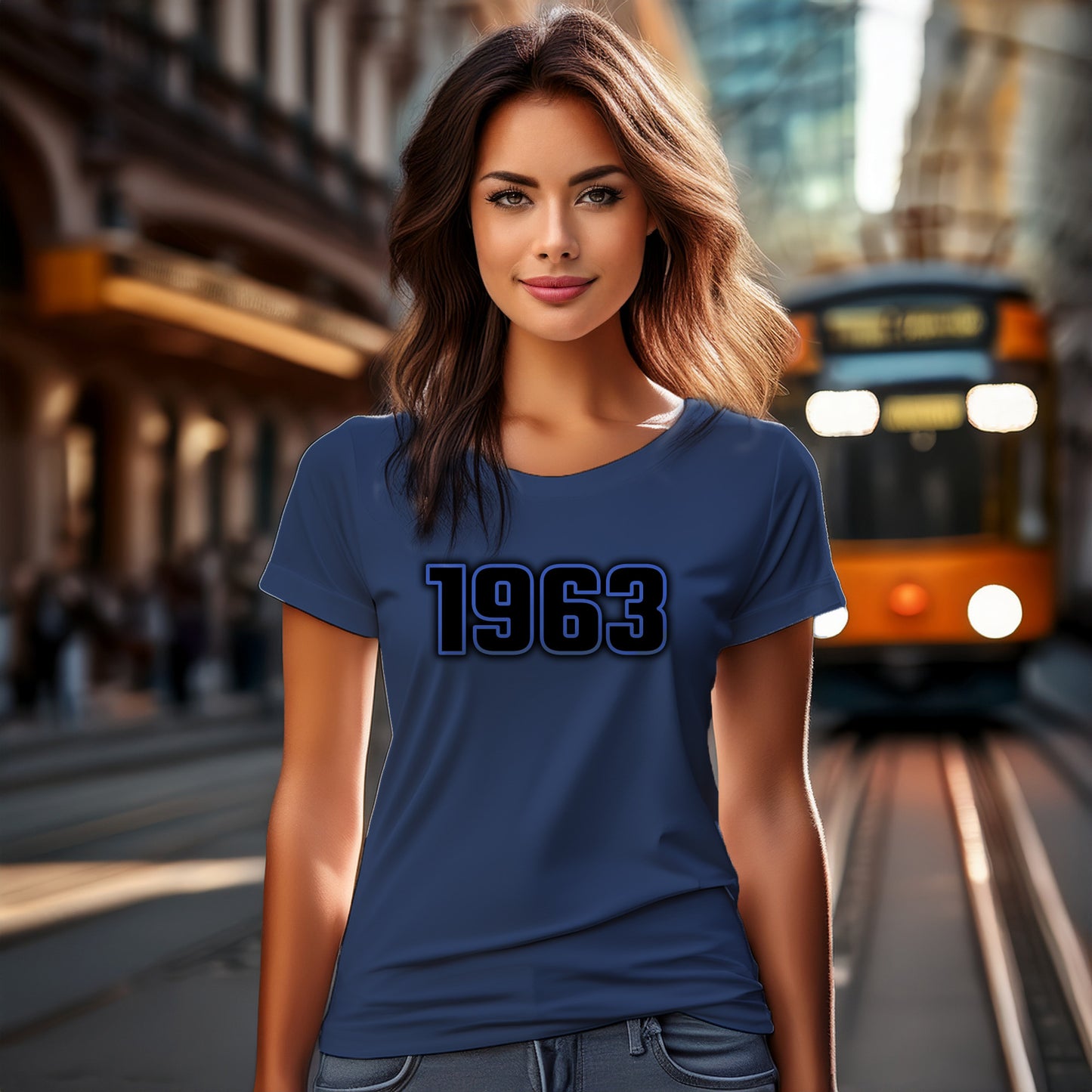1963 Year Women T-Shirt (Navy Blue)