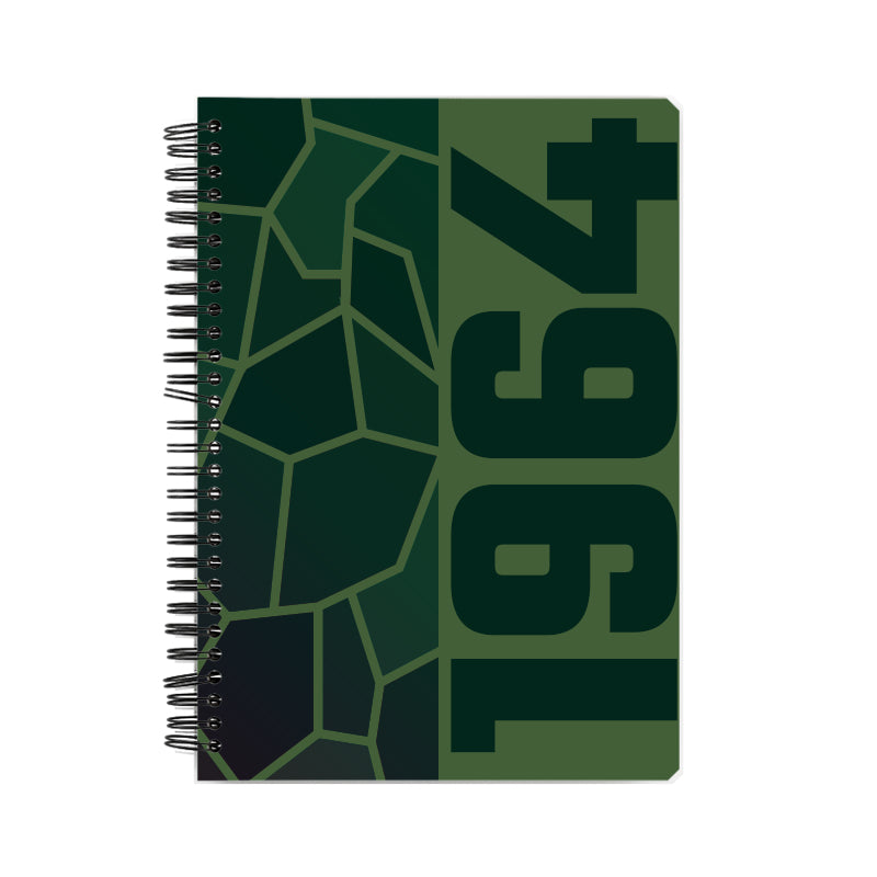 1964 Year Notebook (Olive Green, A5 Size, 100 Pages, Ruled)