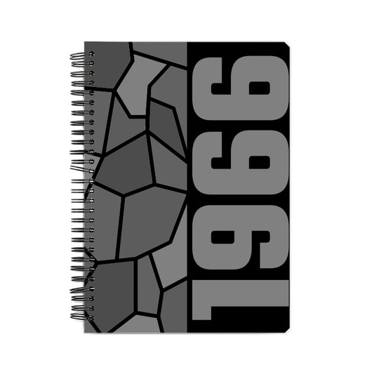 1966 Year Notebook (Black, A5 Size, 100 Pages, Ruled)