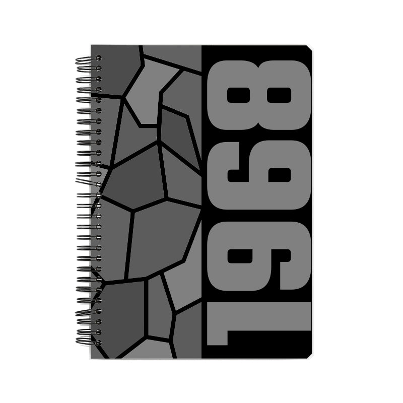 1968 Year Notebook (Black, A5 Size, 100 Pages, Ruled)