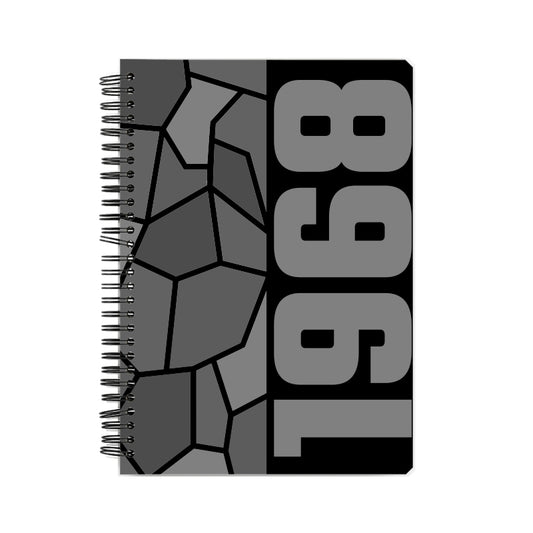 1968 Year Notebook (Black, A5 Size, 100 Pages, Ruled)