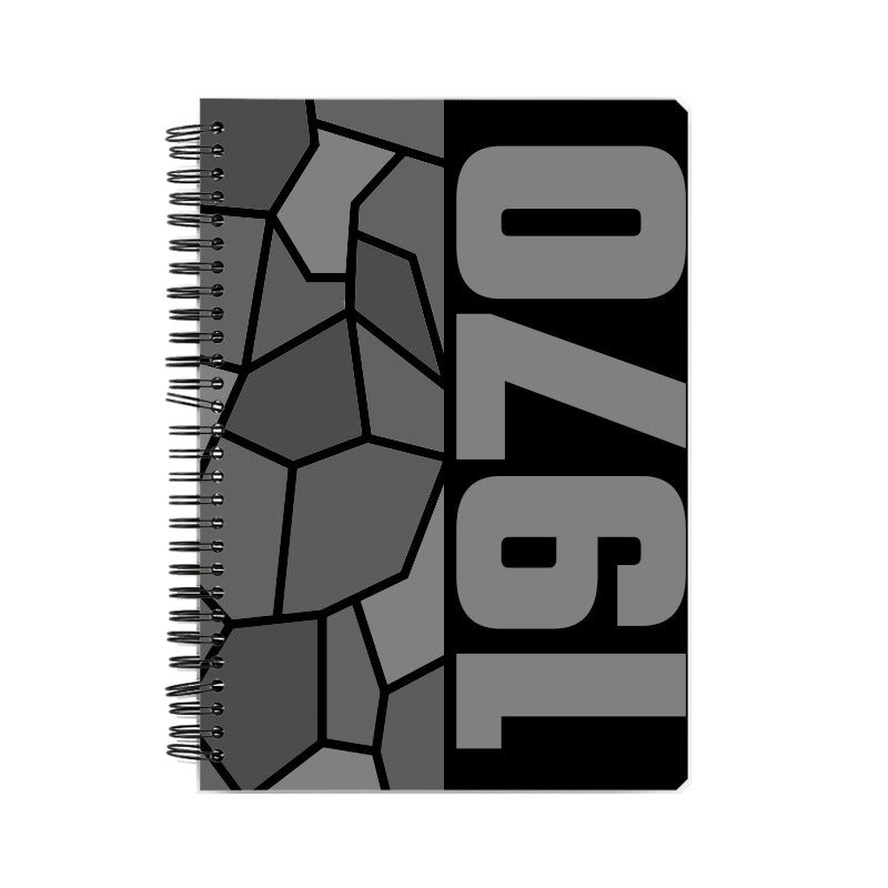 1970 Year Notebook (Black, A5 Size, 100 Pages, Ruled)