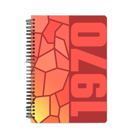 1970 Year Notebook (Red, A5 Size, 100 Pages, Ruled)