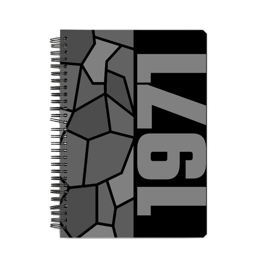 1971 Year Notebook (Black, A5 Size, 100 Pages, Ruled)