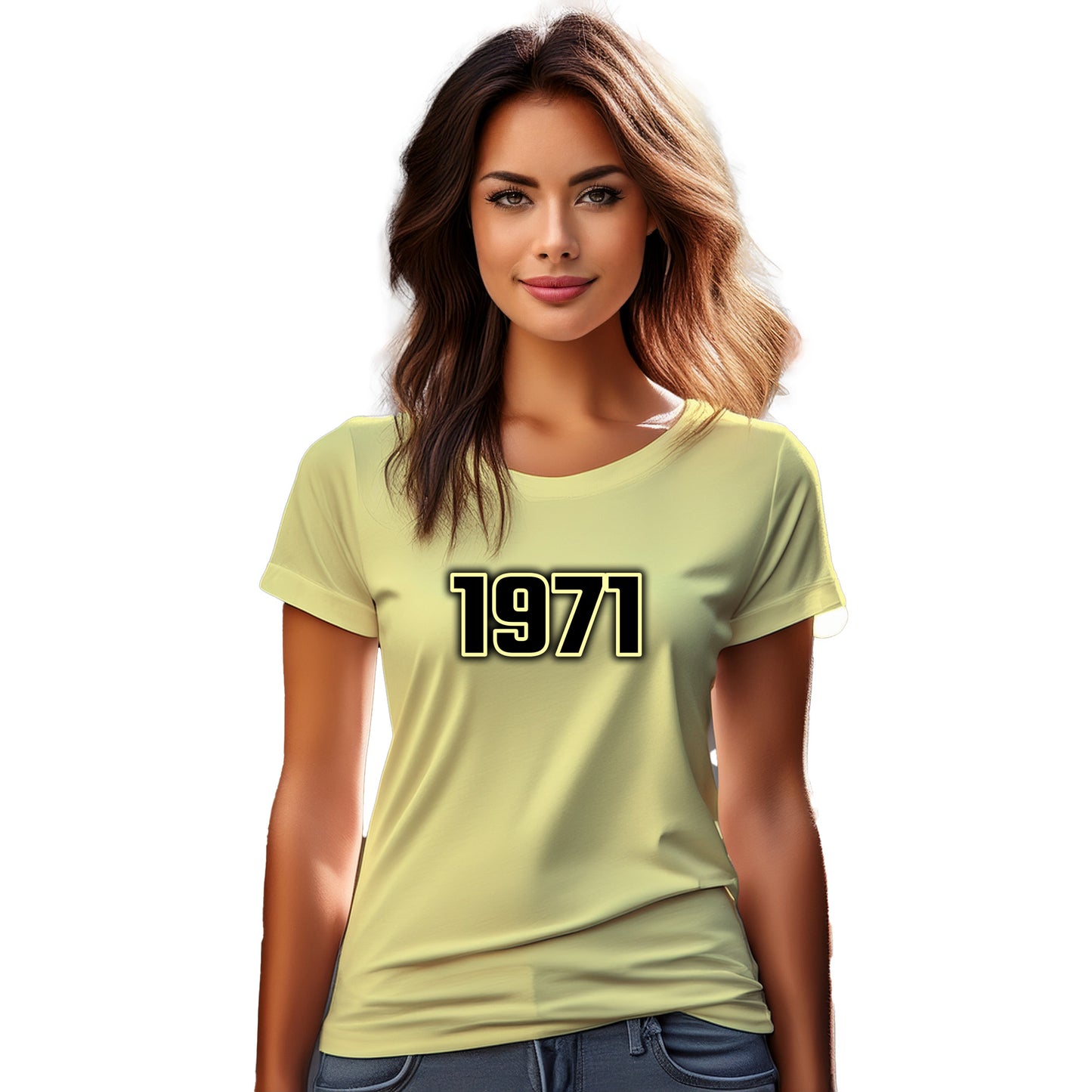 1971 Year Women T-Shirt (Butter Yellow)