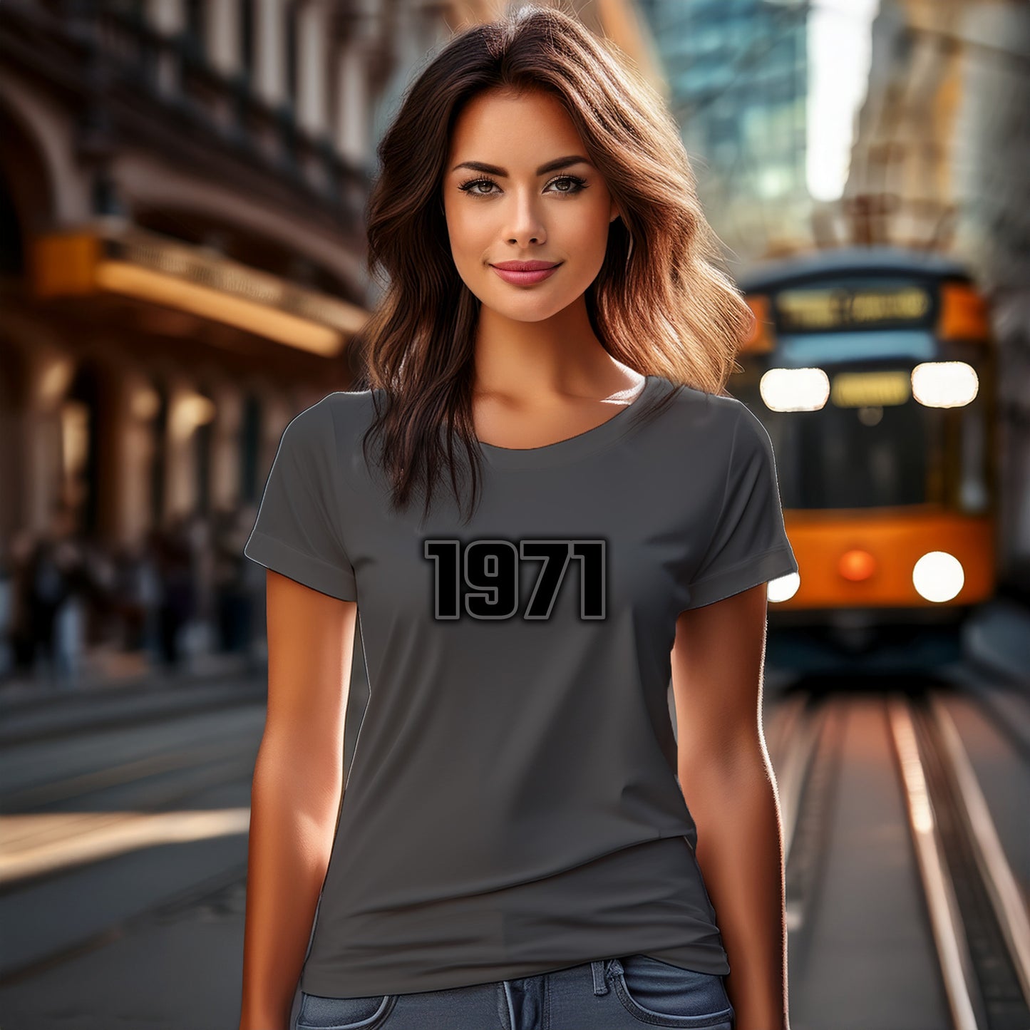 1971 Year Women T-Shirt (Charcoal Grey)