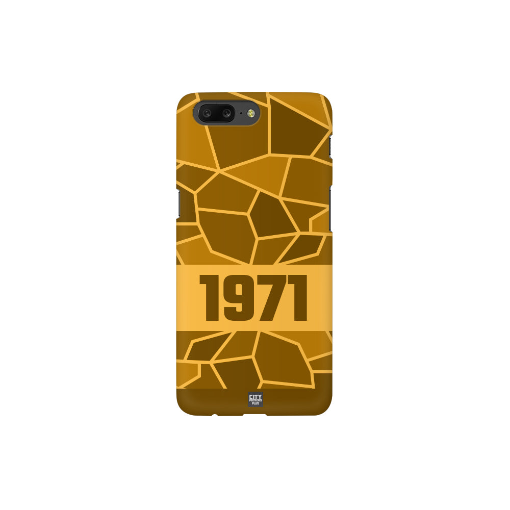 1971 Year Apple iPhone 14 Pro Max Glass Mobile Cover Cases (Golden Yellow)