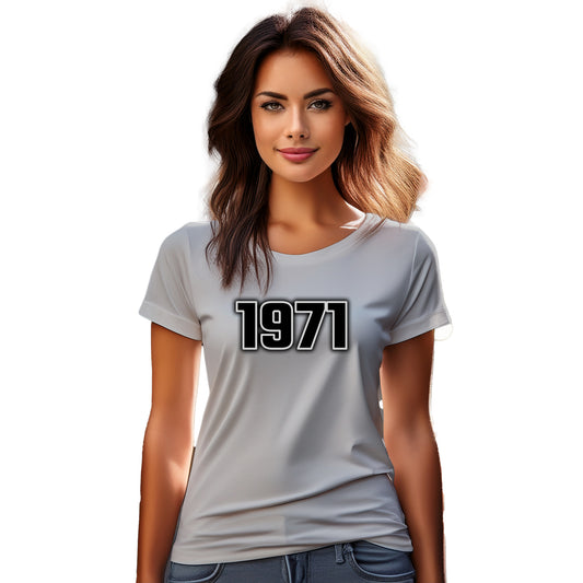 1971 Year Women T-Shirt (Melange Grey)