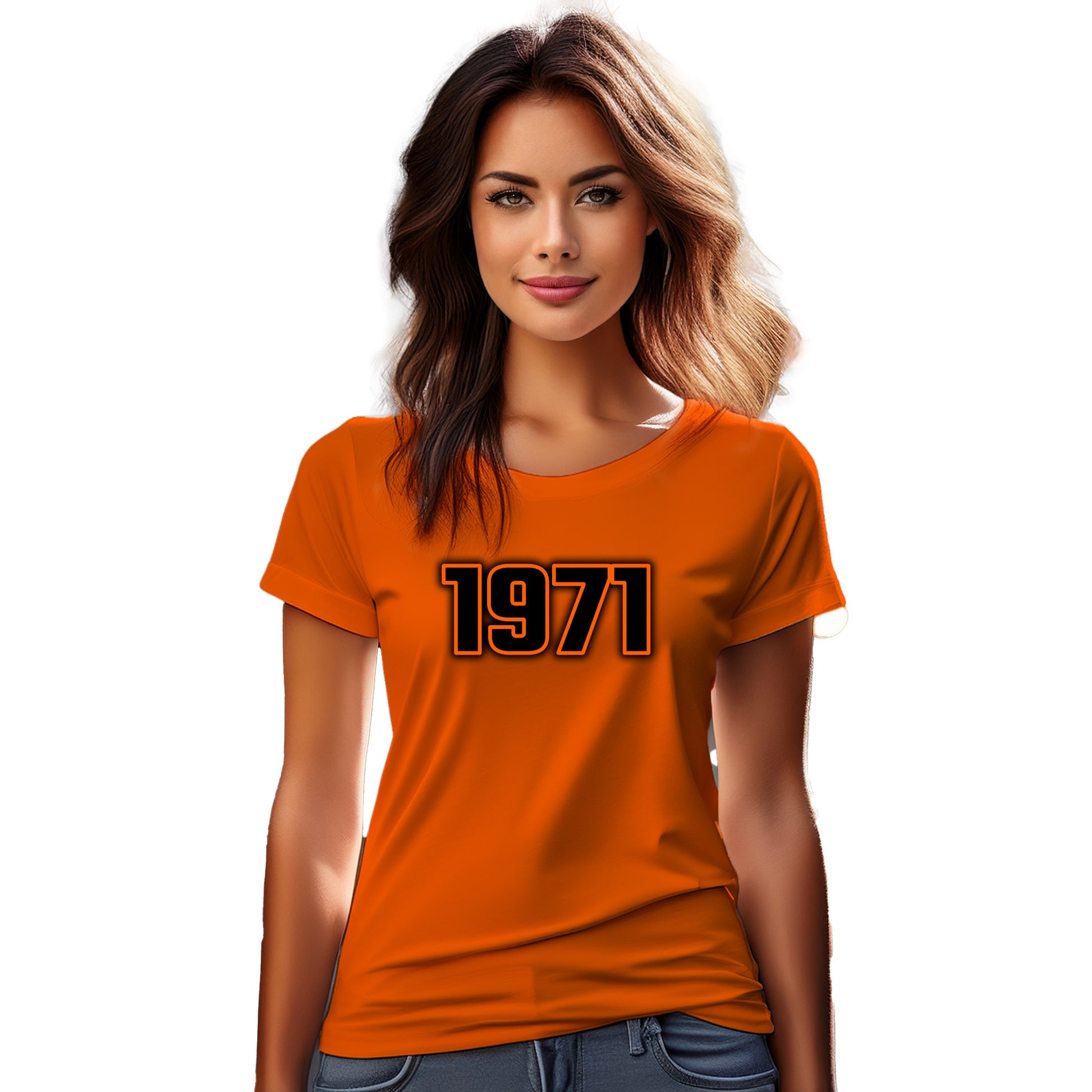 1971 Year Women T-Shirt (Orange)