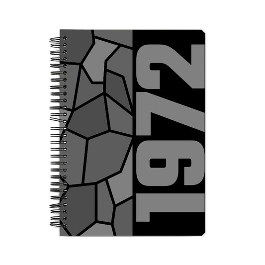 1972 Year Notebook (Black, A5 Size, 100 Pages, Ruled)