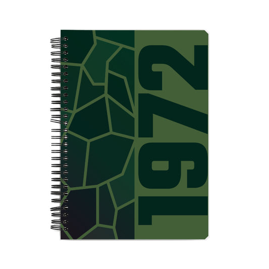 1972 Year Notebook (Olive Green, A5 Size, 100 Pages, Ruled)