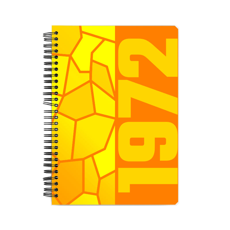 1972 Year Notebook (Orange, A5 Size, 100 Pages, Ruled)