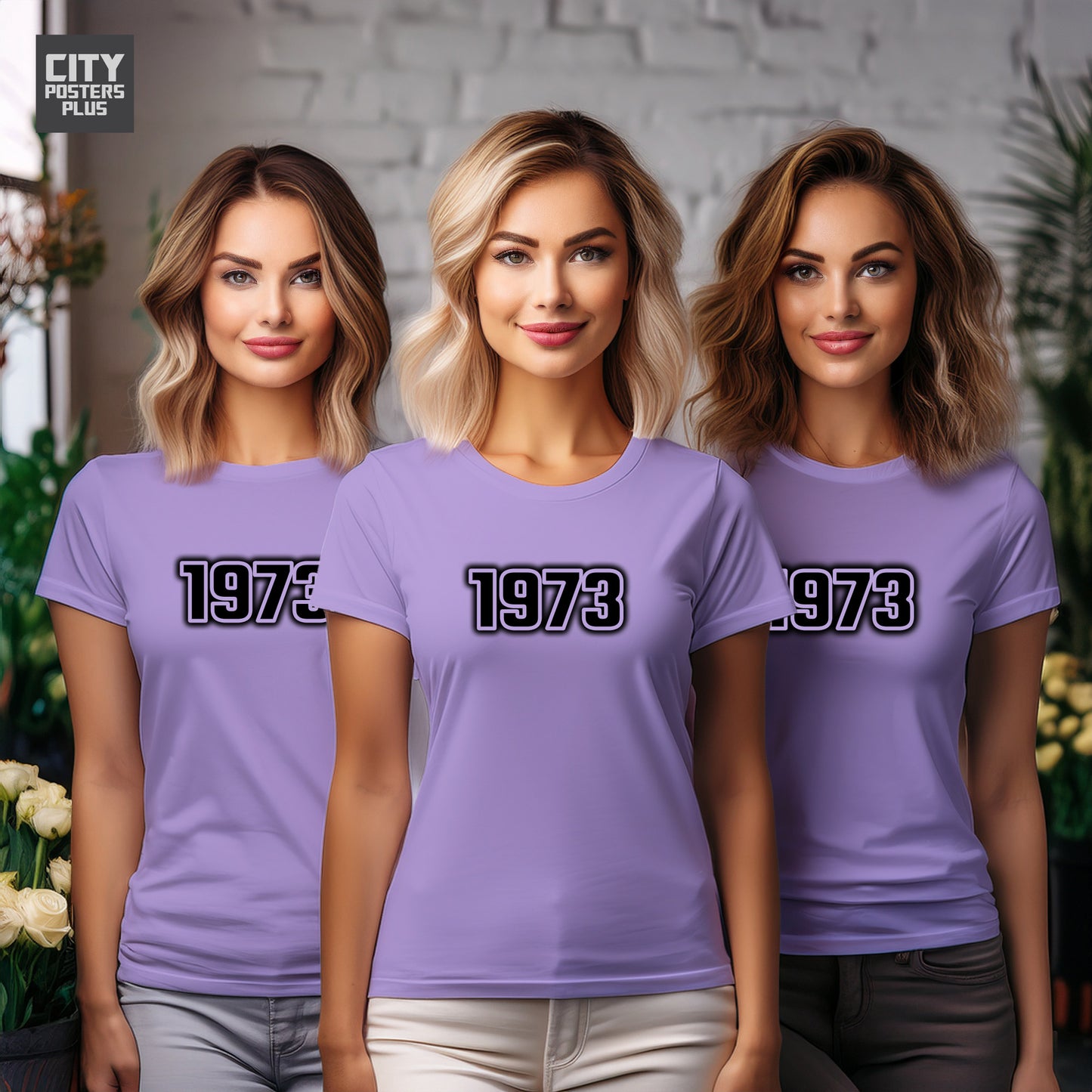 1973 Year Women T-Shirt (Iris Lavender)