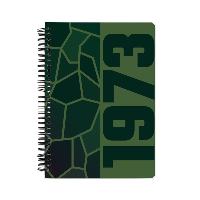 1973 Year Notebook (Olive Green, A5 Size, 100 Pages, Ruled)