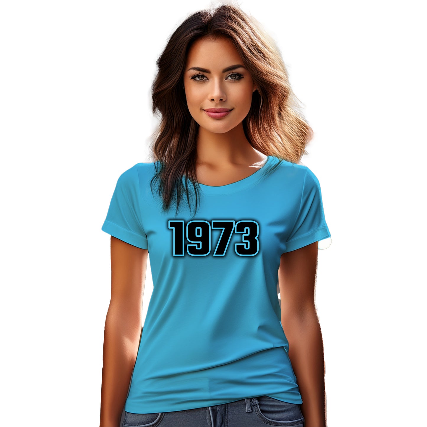 1973 Year Women T-Shirt (Sky Blue)