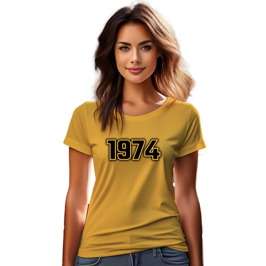 1974 Year Women T-Shirt (Golden Yellow)