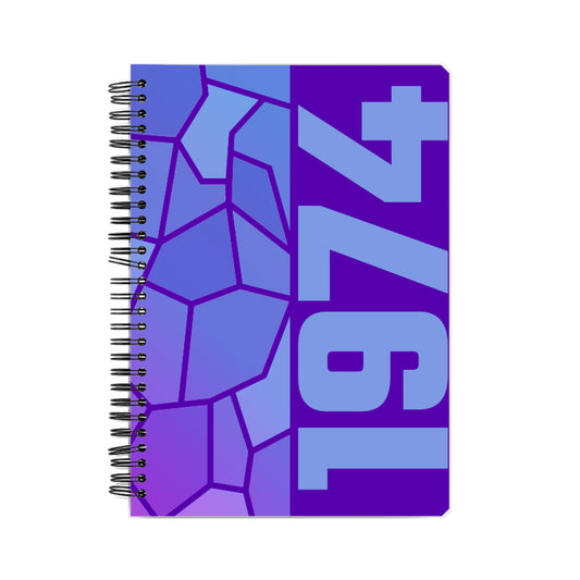 1974 Year Notebook (Purple, A5 Size, 100 Pages, Ruled)