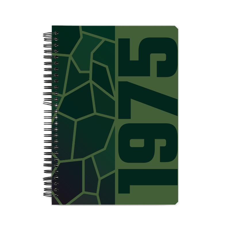 1975 Year Notebook (Olive Green, A5 Size, 100 Pages, Ruled)