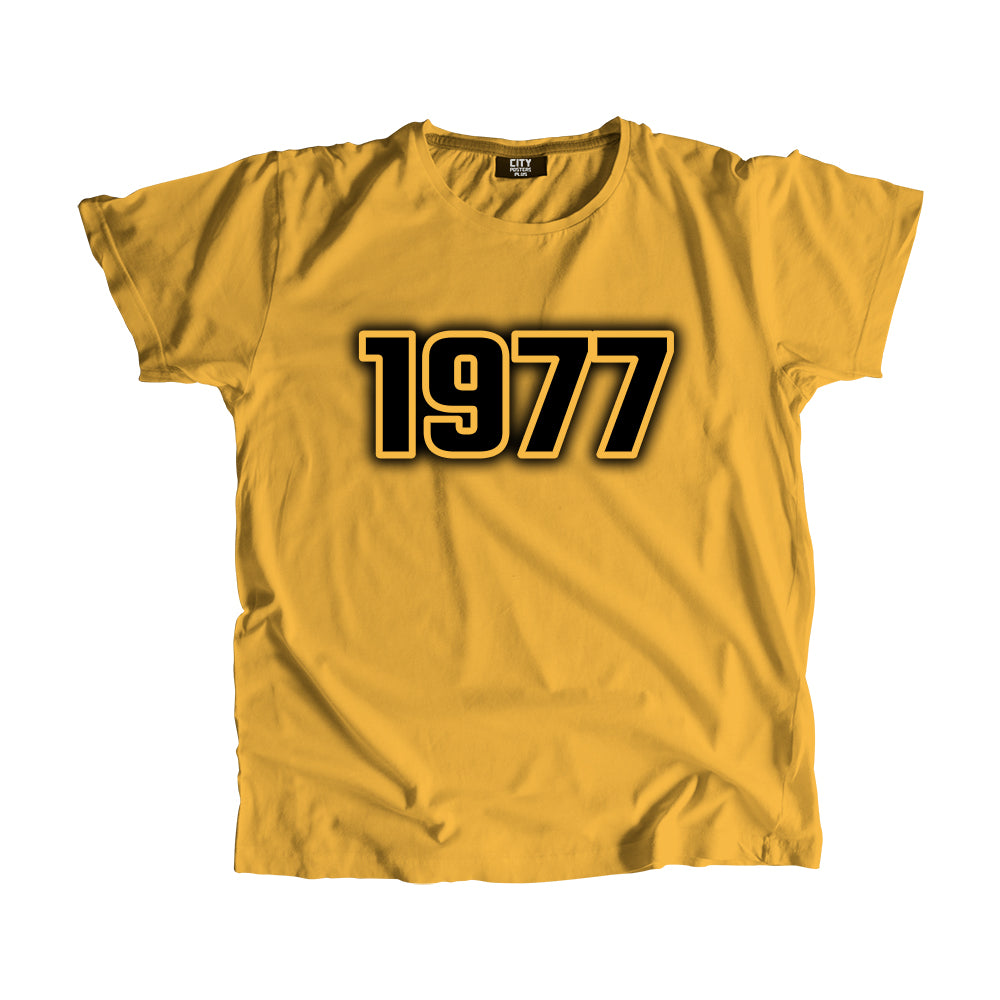 1977 Year Men Unisex T-Shirt (Golden Yellow)