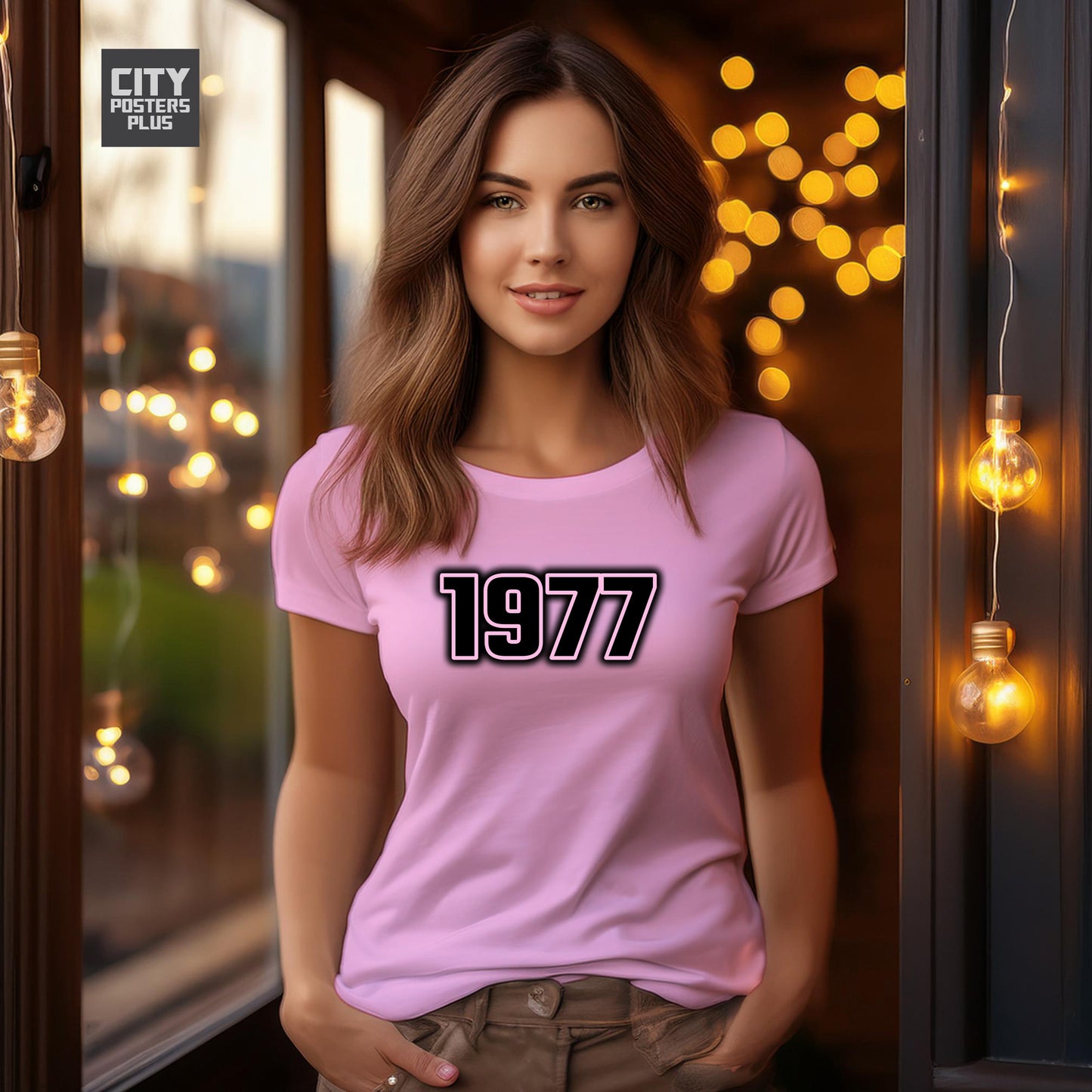 1977 Year Women T-Shirt (Light Pink)