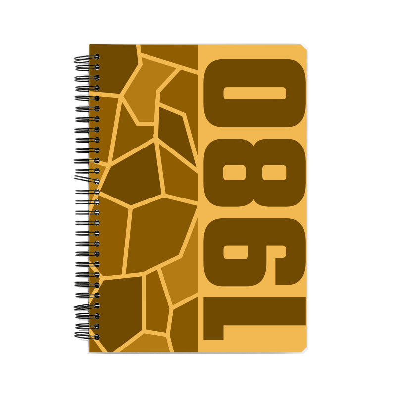 1980 Year Notebook (Golden Yellow, A5 Size, 100 Pages, Ruled)